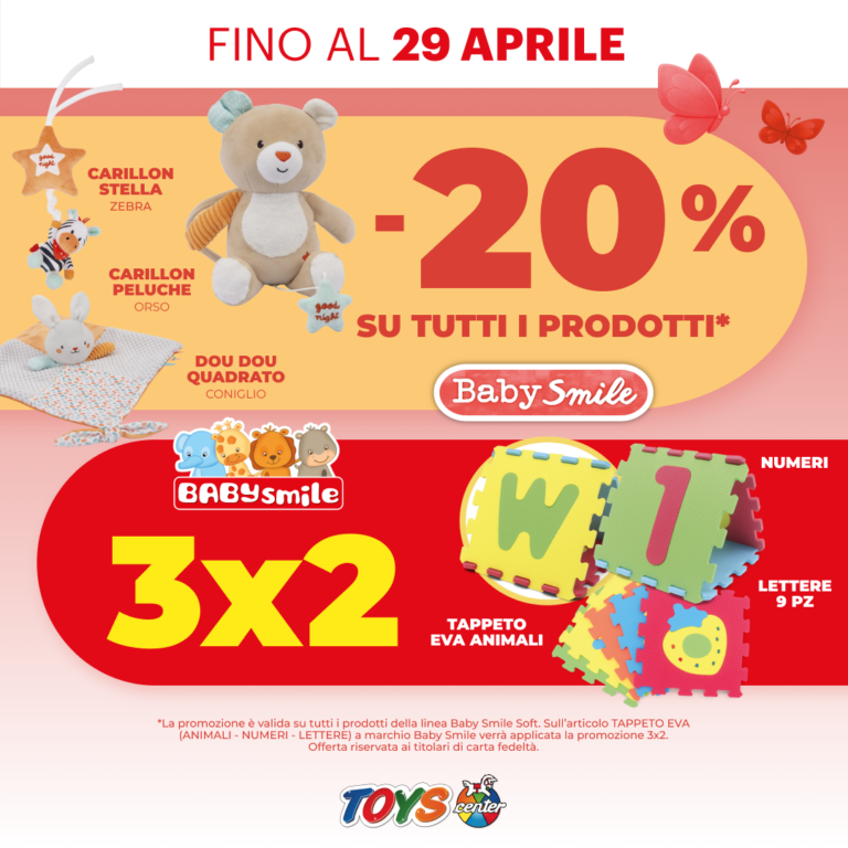 VOLANTINO ARIA APERTA -20% Baby Smile e 3×2 Tappeto eva
