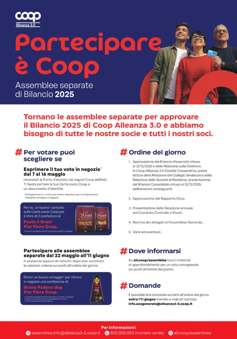 ASSEMBLEE SERAPATE DI BILANCIO 2025 – Coop Alleanza
